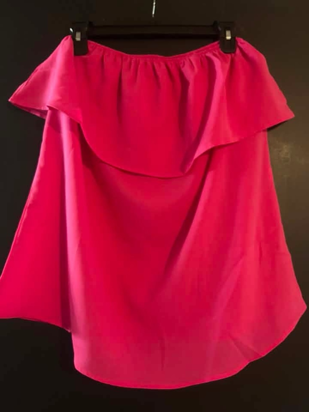 Off-Shoulder Ruffle A-Line Skirt - Hot Pink